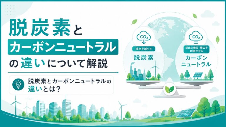 脱炭素とカーボンニュートラルの違いについて解説